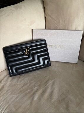 Jimmy Choo Varenne Avenue Black Quilted Leather Clutch